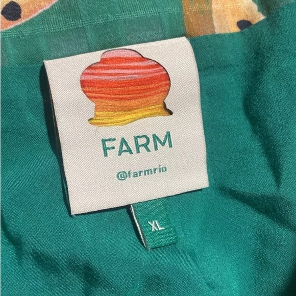 FARM Rio A-Line Dress Green Raining Bananas XL - NO BELT - Picture 6 of 7